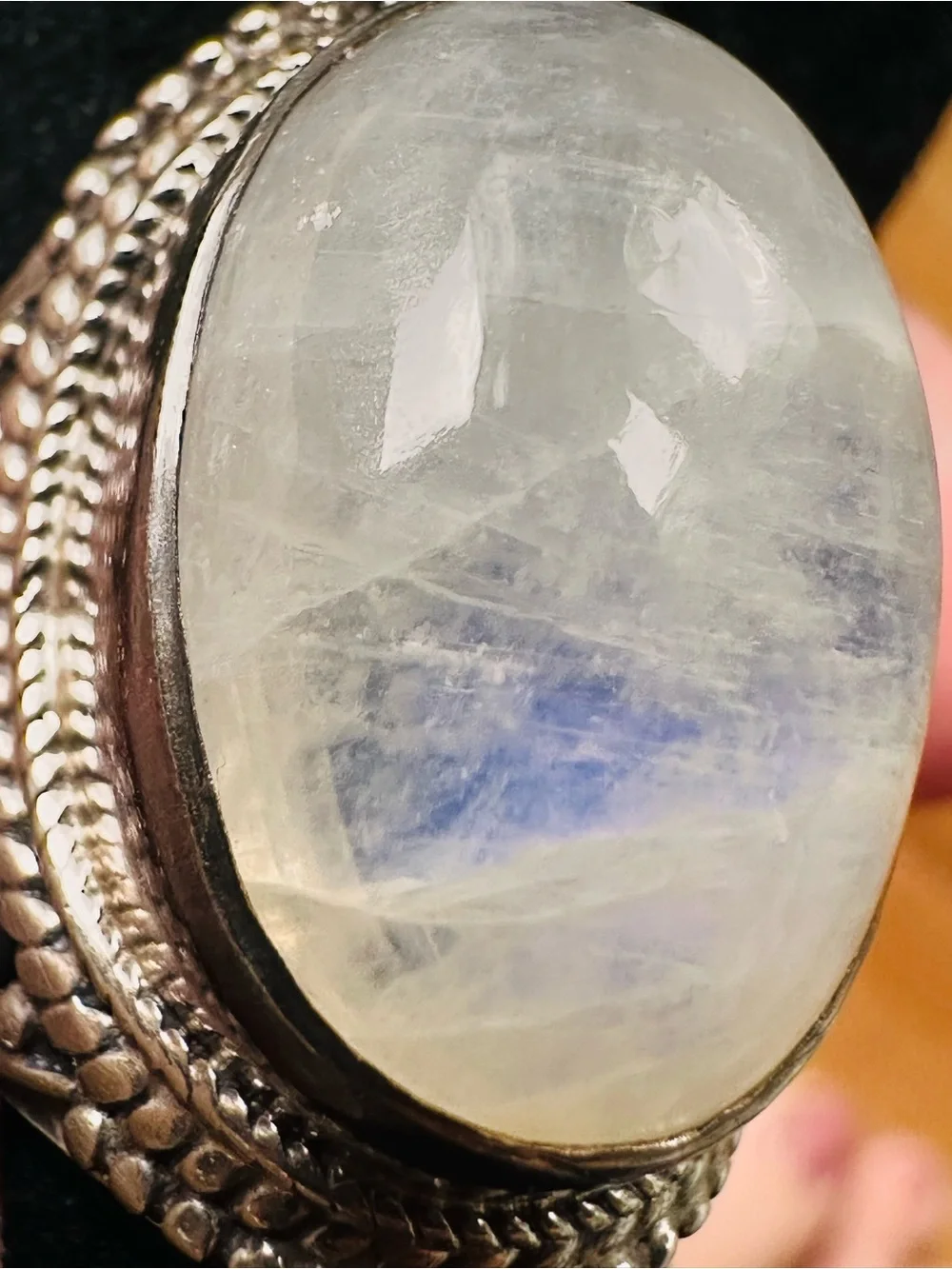 Handmade Rainbow Moonstone Statement Ring | Sterling Silver | One of a Kind